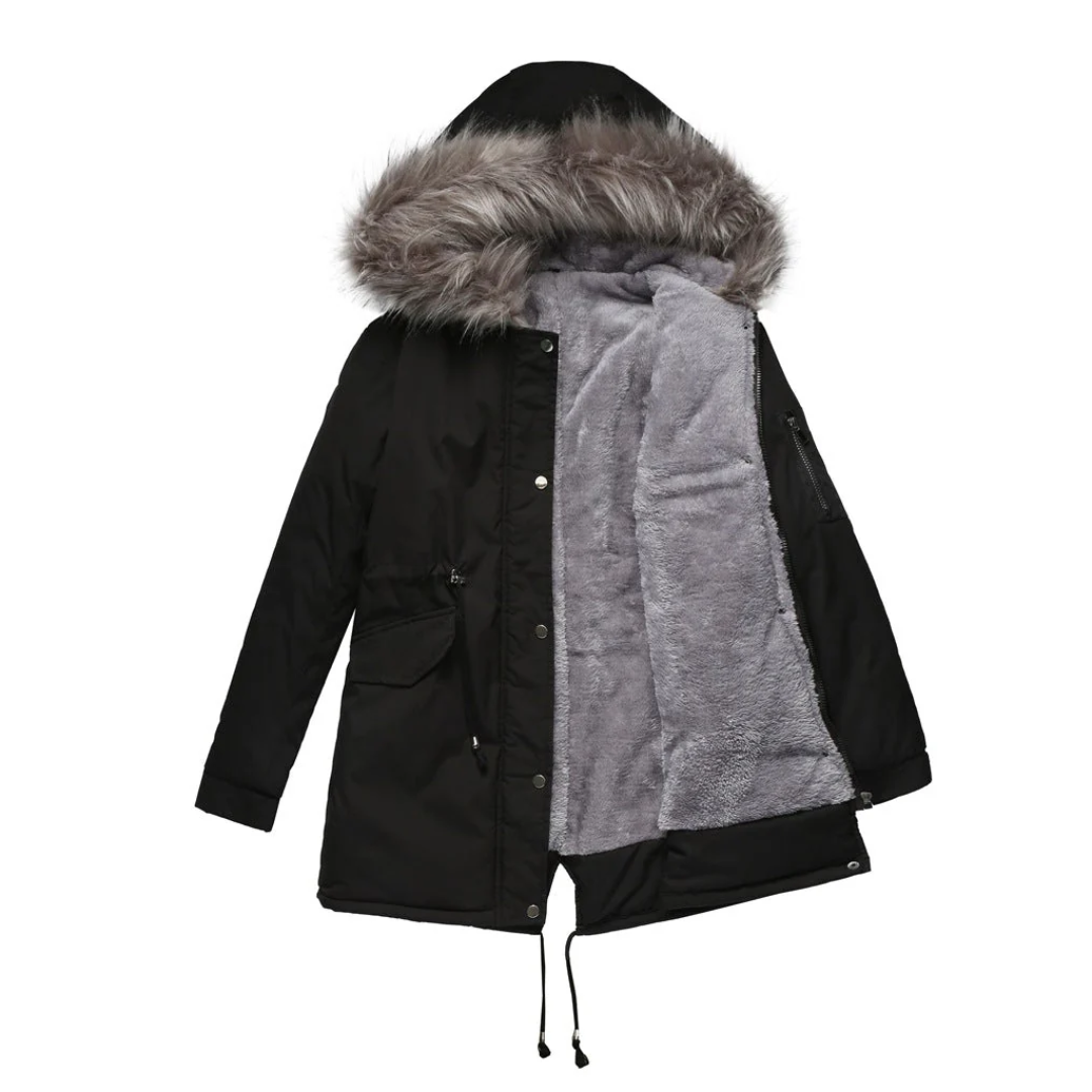 Damen Winter Parka Jacke | Niederknöpfen