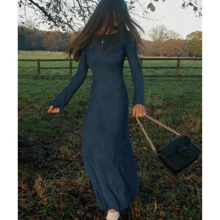 Elegantes Kleid Mit Langen Ärmeln Für Damen | Maxi