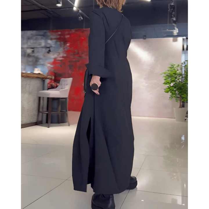 Damen Elegantes Locker Geschnittenes Hemd Kleid | Maxi