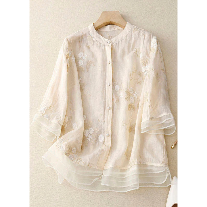 Damen Halbe Ärmel Button Down Bluse | Atmungsaktiv