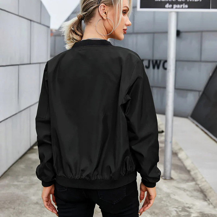 Langärmlige Bomberjacke Für Damen | Reissverschluss