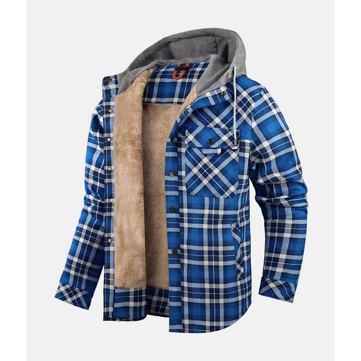 Herren Jacke Mit Karomuster Und Knöpfen | Winter
