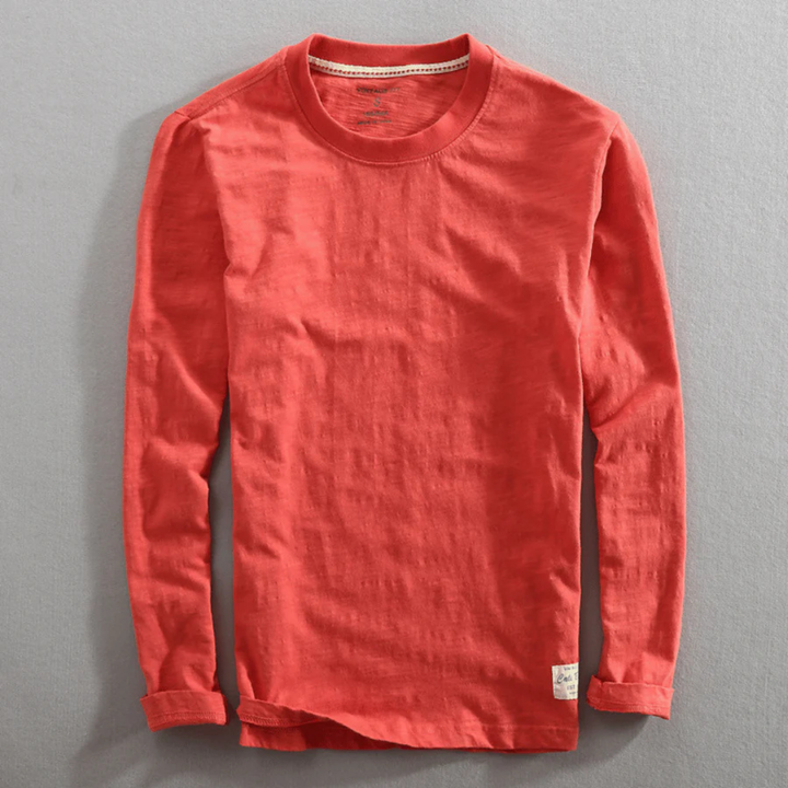 Herren Klassisches Langarm Crew Neck Hemd | Lässig