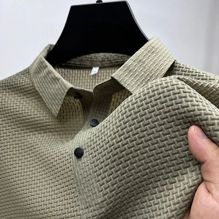 Strukturiertes Kurzärmliges Poloshirt Für Herren | Lässig
