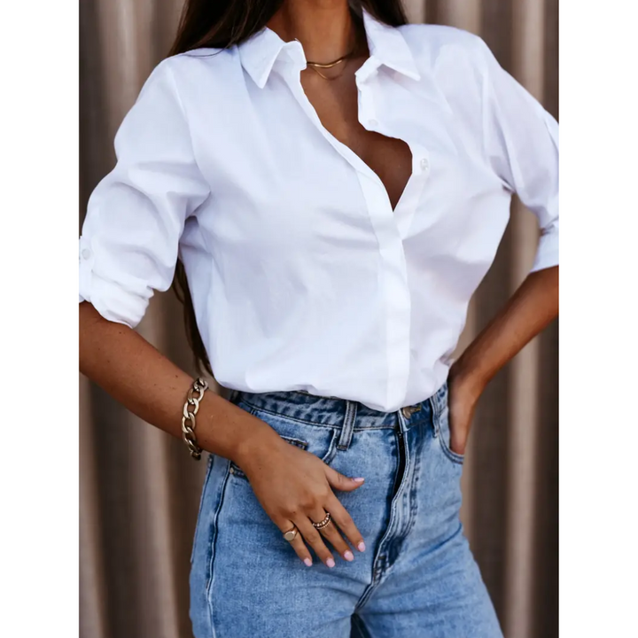 Damen Sommer Langarm Bluse | Lässig