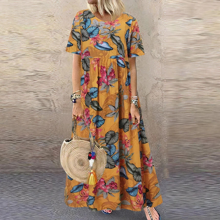 Damen Sommerkleid Mit Blumenmuster | Maxikleid