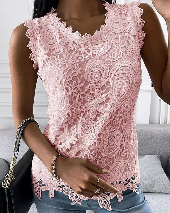 Ärmelloses Spitzen tanktop Für Damen | Lässig