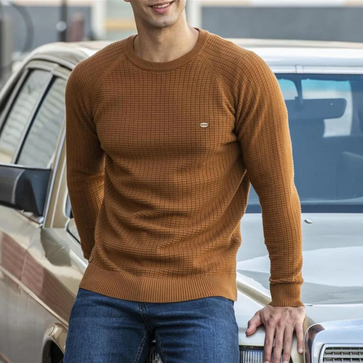Herren Warmer Gemütlicher Stylischer Rundhals Strickpullover | Langarm