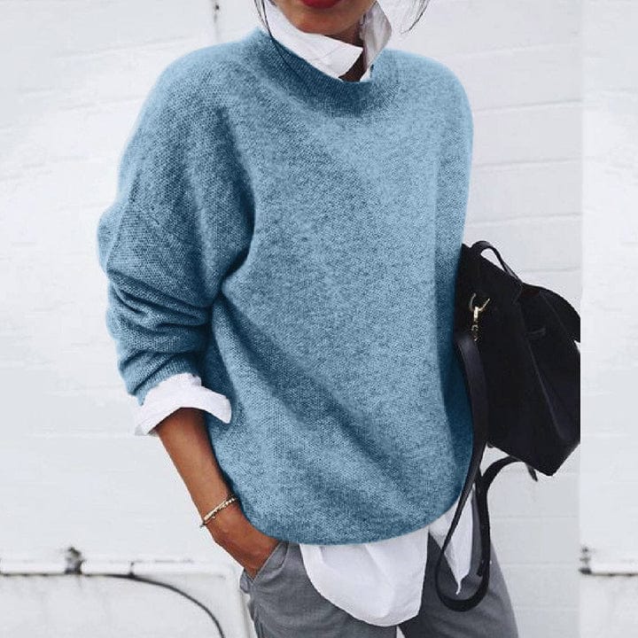 Damen-Strickpullover mit Rundhalsausschnitt | Langarm