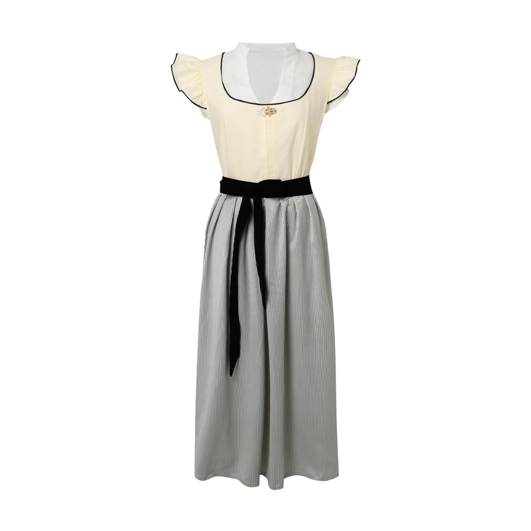 Damen Kurzarm Elegantes Traditionelles Kleid | Midi