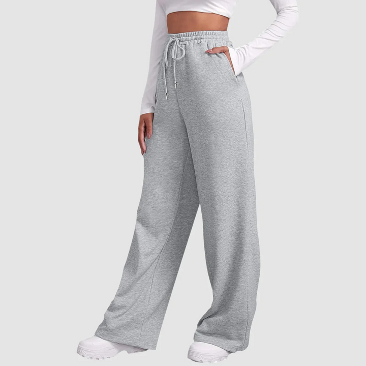Damen Weit Bein Hochtaillierte Jogger Hose | Lockerer Schnitt