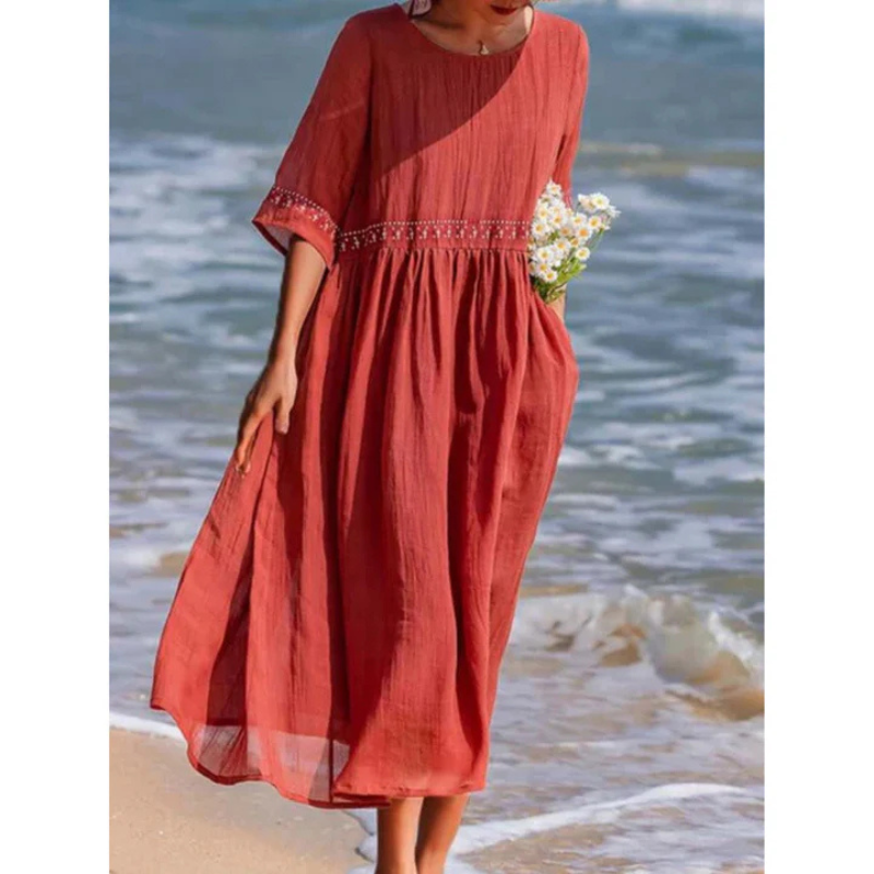 Bequemes Sommerkleid Mit Lockerer Passform Für Damen | Midi
