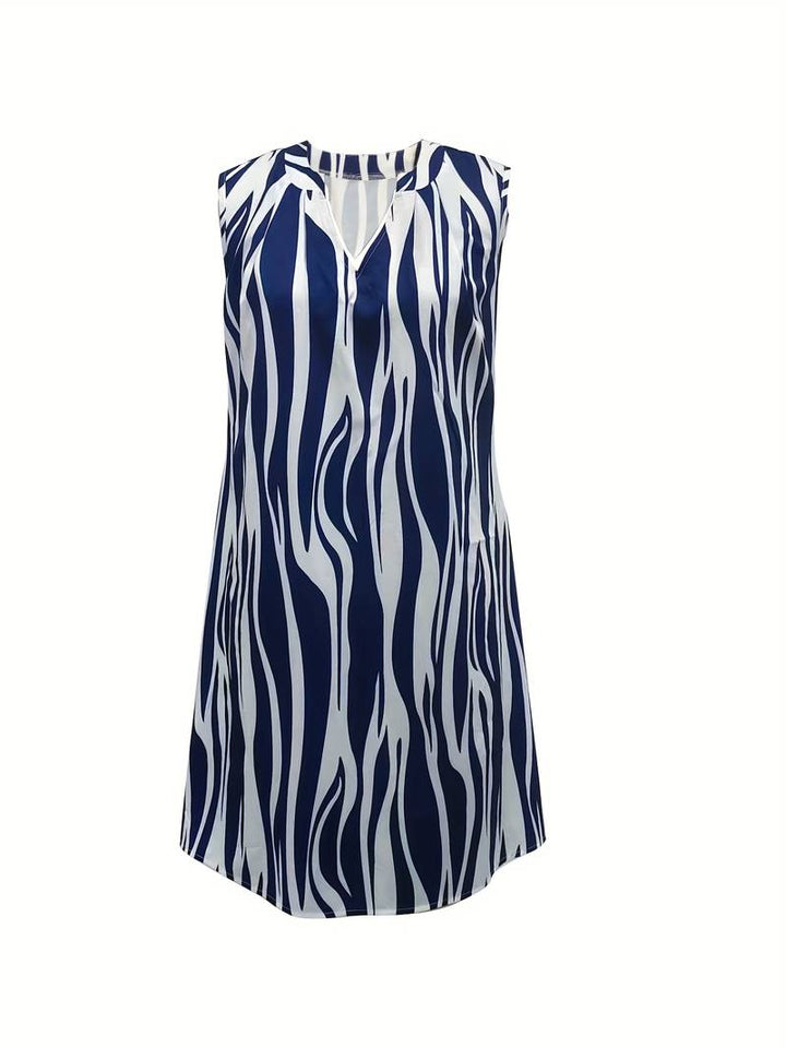 Damen Armelloses Kleid Mit Streifen | Mini