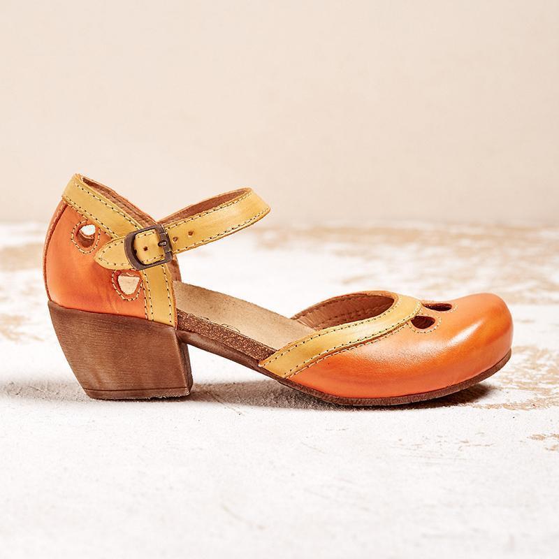 Damen Vintage Schuhe Mit Geschlossener Spitze | Bequem