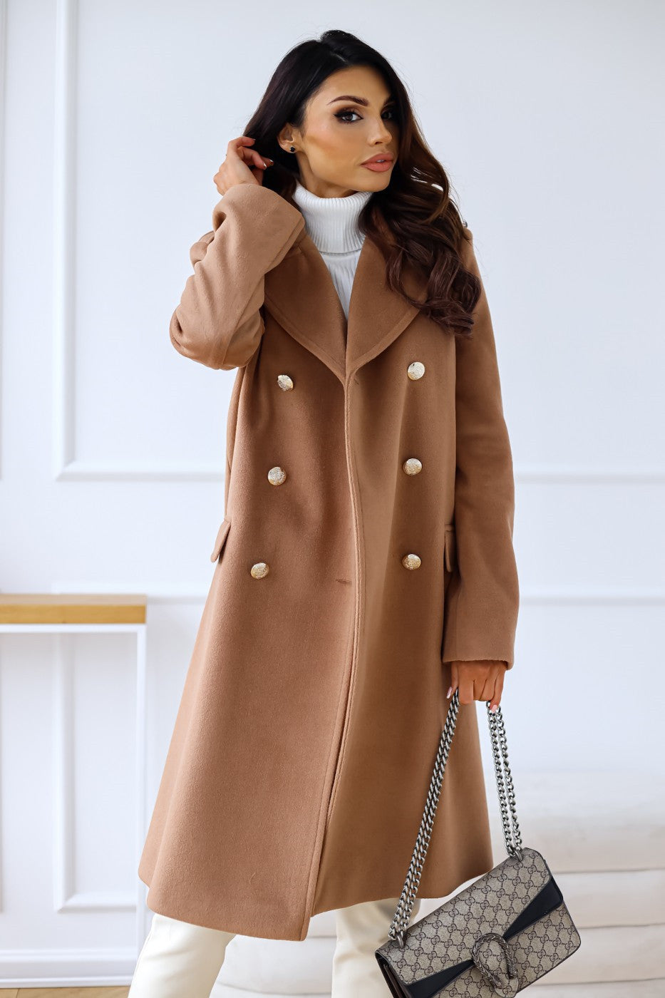 Adelynn | Damen Stilvoll Lang locker Mantel | Elegante