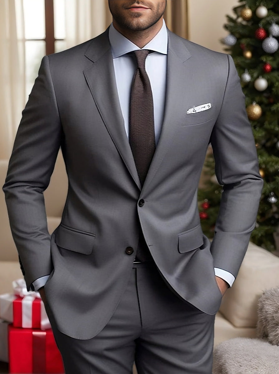 Eleganter Grauer Hochzeitsgast Anzug für Herren | Zweiteilig