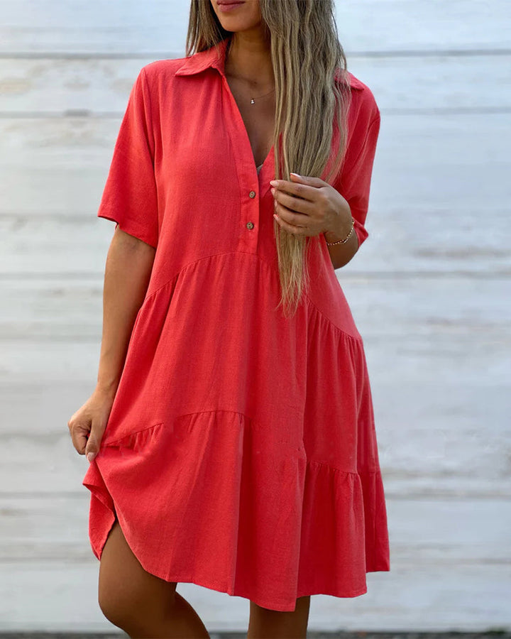 Damen Hemdkleid Mit Halben Knöpfen | Mini
