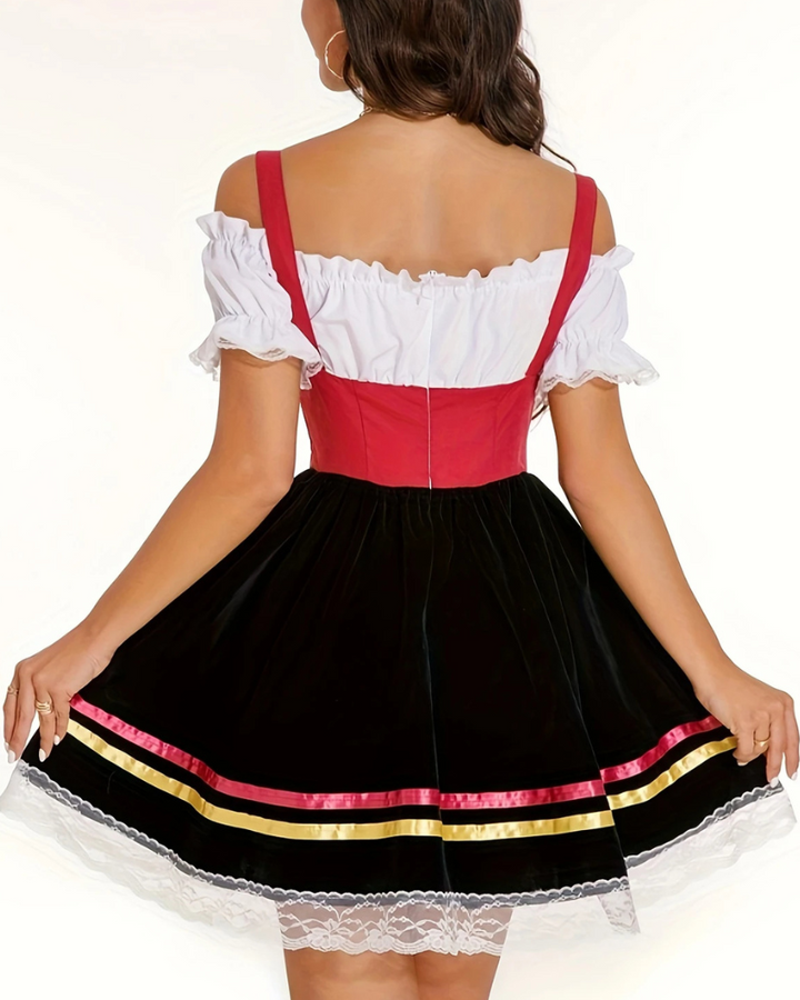 Damen Schulterfrei Dirndl Kleid | Mini