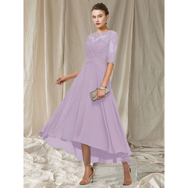Elegantes Kleid Mit 3/4 Ärmeln Für Damen | Midi