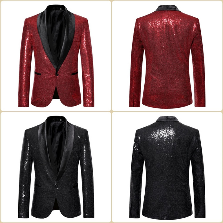 Watson | Herren Formaler Pailletten Mantel  | Abend Party