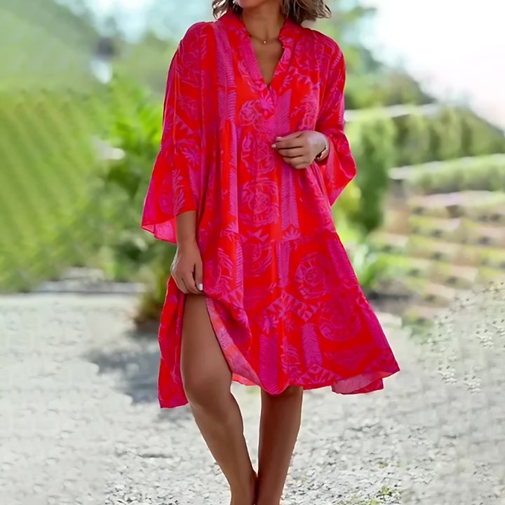 Sommerkleid Mit Halben Ärmeln Für Damen | Midi