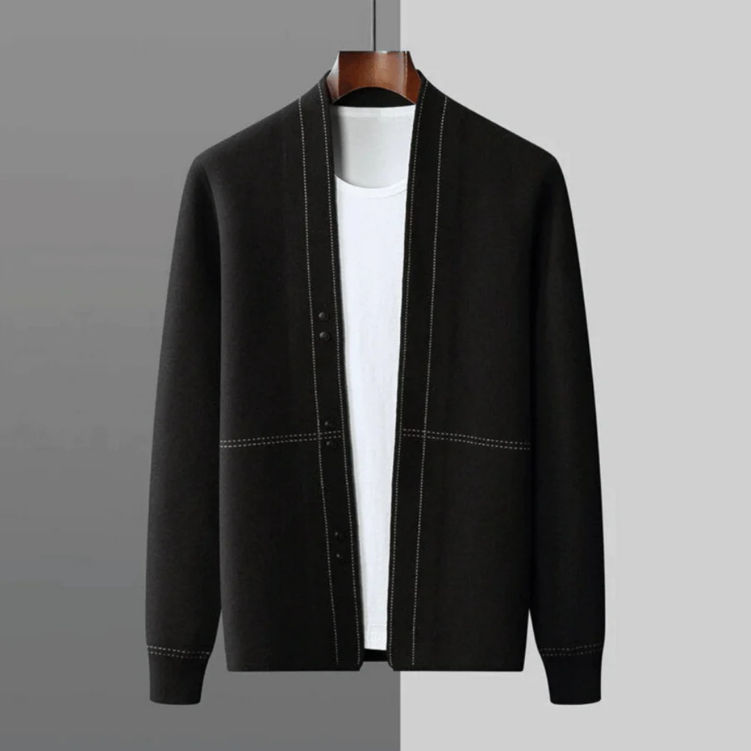 Herren Moderner Offene Front Strickjacke | Langarm