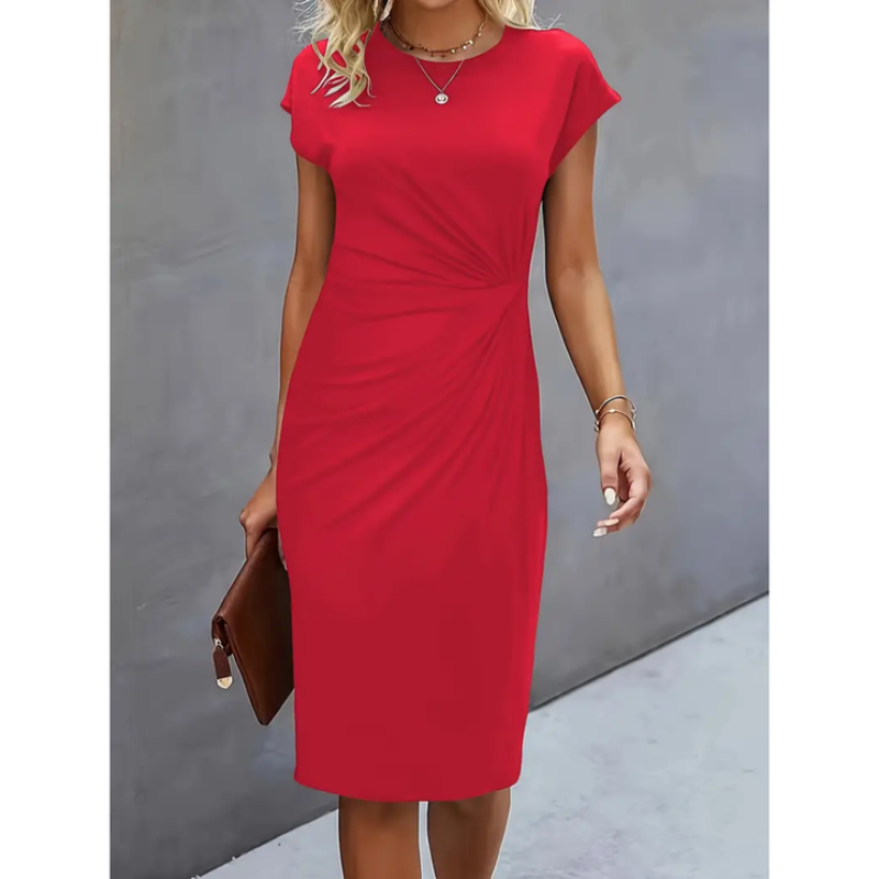 Kurzärmliges Formelles Kleid Für Damen | Midi