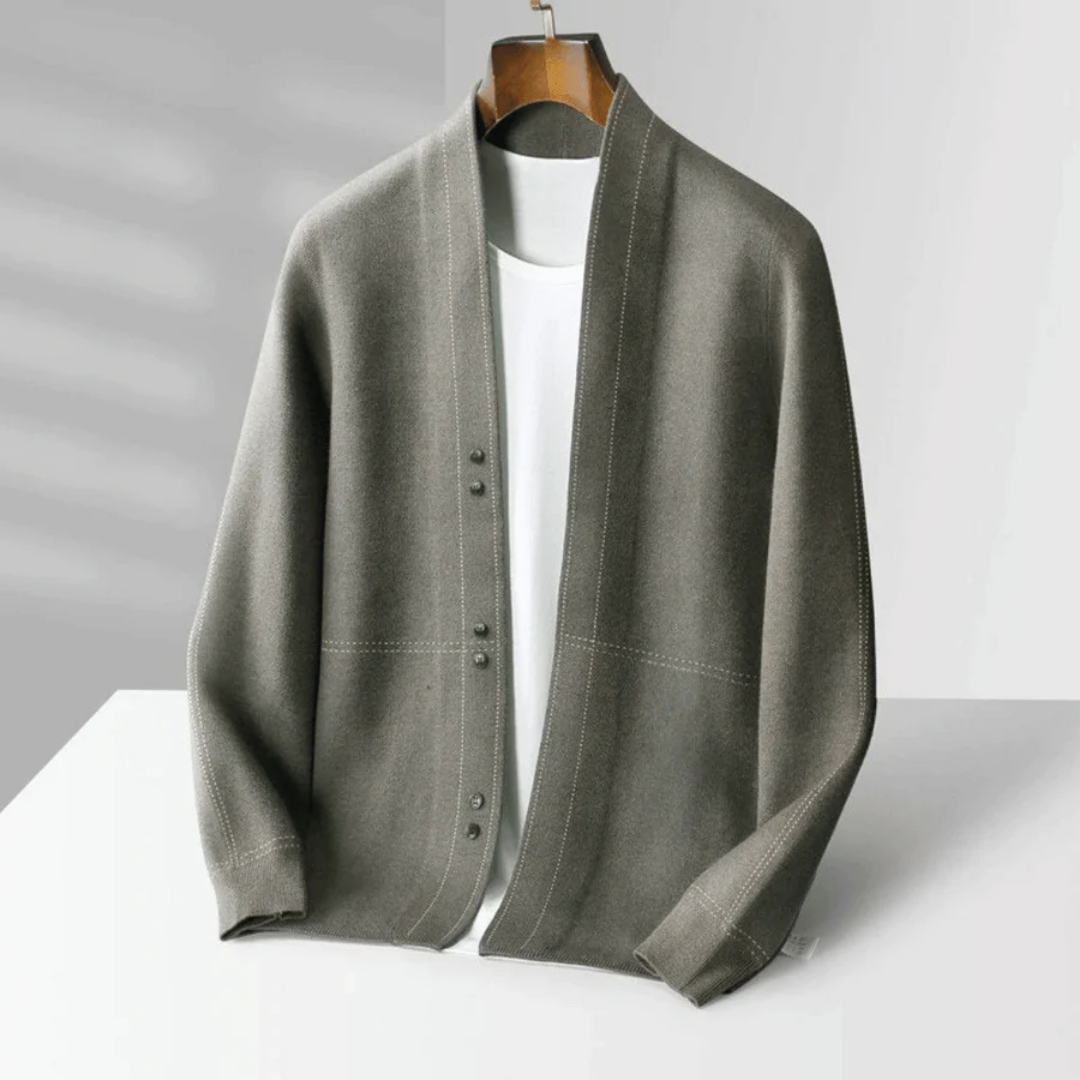 Herren Moderner Offene Front Strickjacke | Langarm