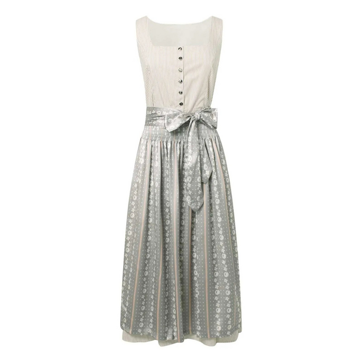 Damen Grau Oktoberfest Dirndl Kleid
