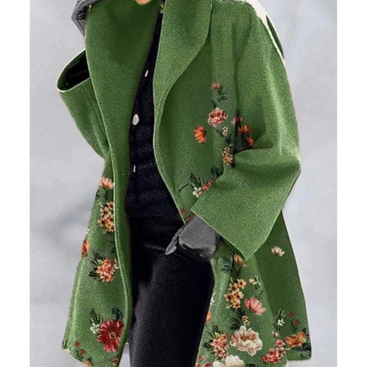 Warm Bedruckter Wintermantel Für Damen | Lang