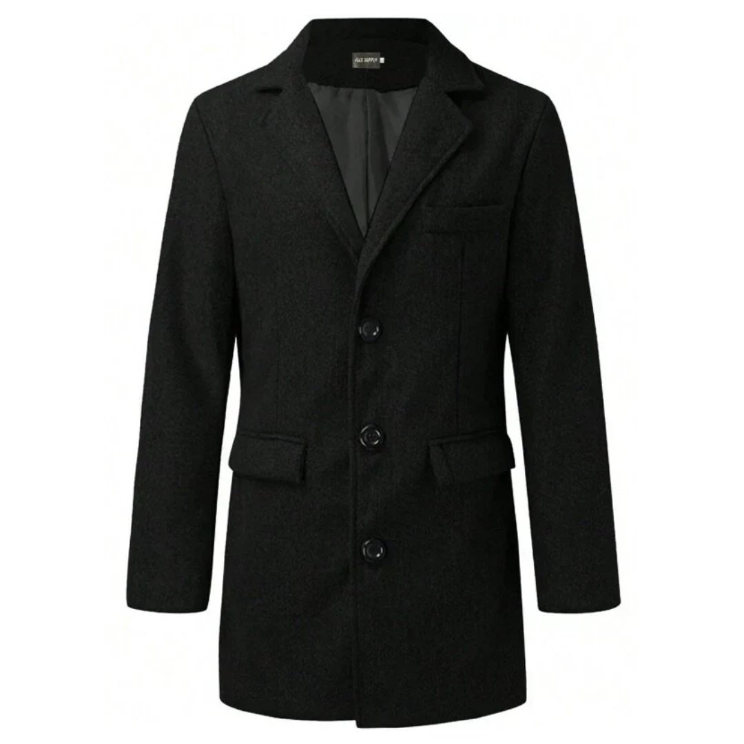 Herren Klassischer Warmer Winter Arbeits Trenchcoat | Lang