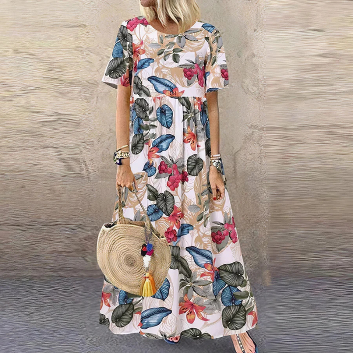 Damen Sommerkleid Mit Blumenmuster | Maxikleid