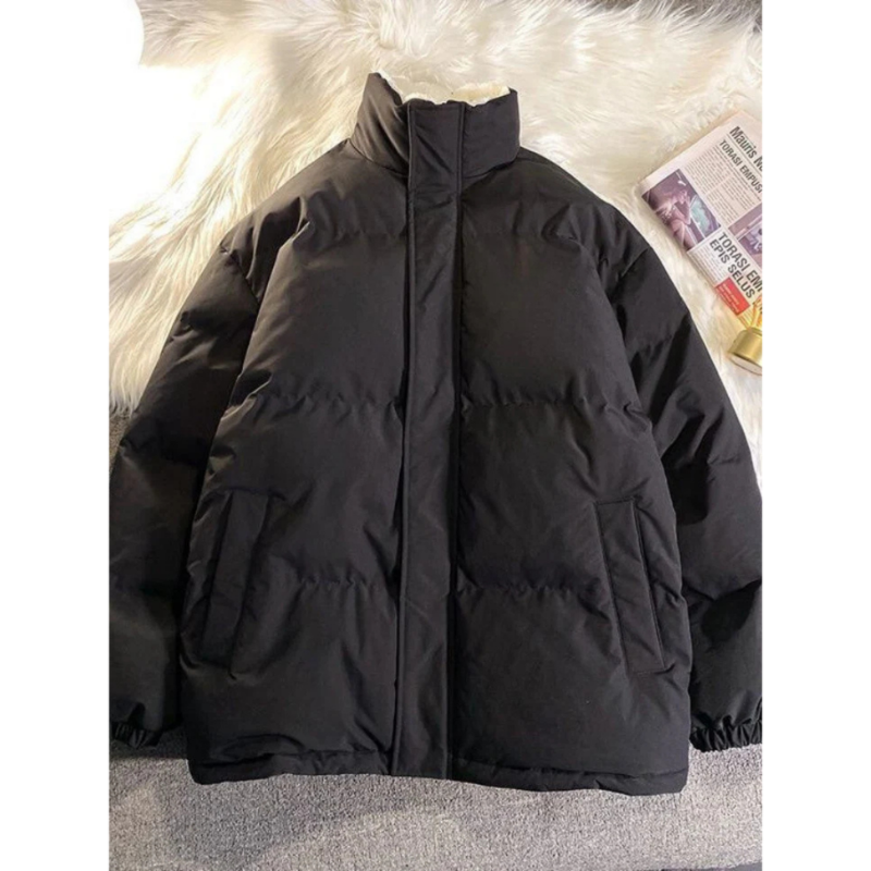 Herren Warme Mock Neck Puffer Jacke | Winter