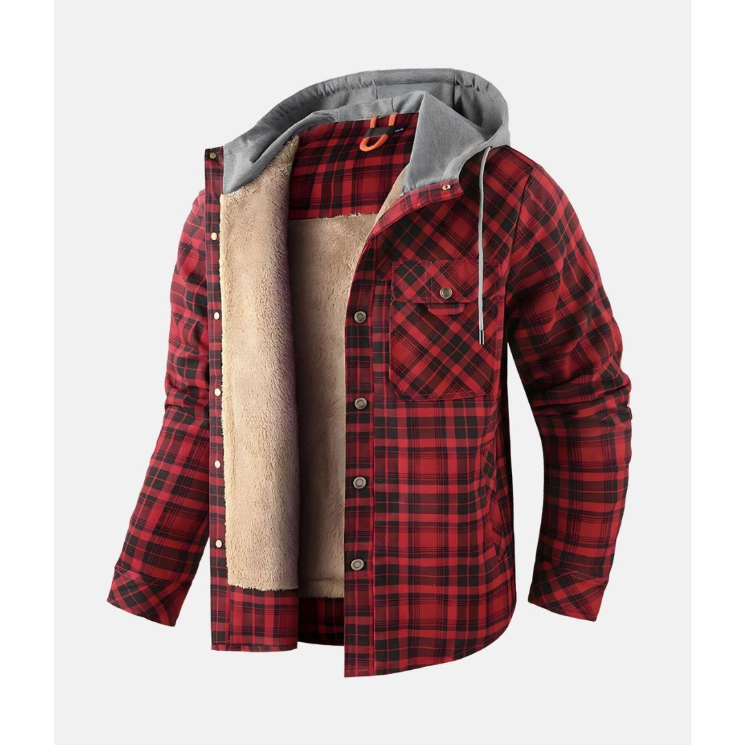 Herren Jacke Mit Karomuster Und Knöpfen | Winter