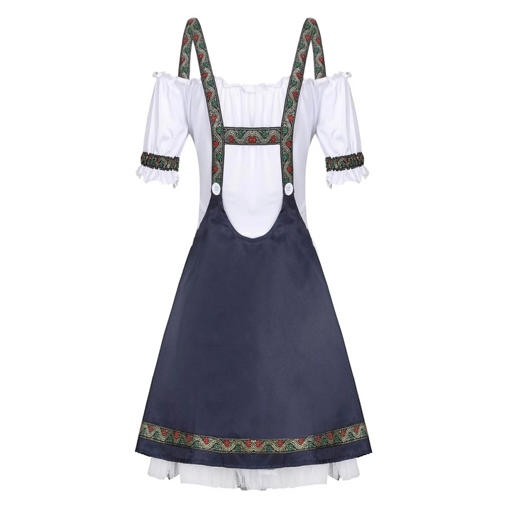 Damen Dunkelblau Mini Oktoberfest Dirndl Kleid