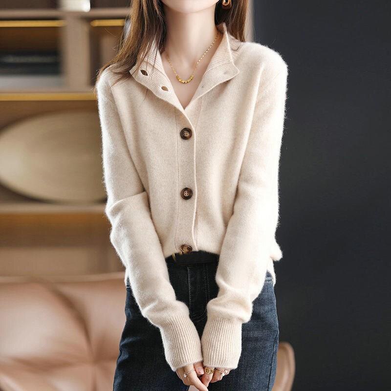 Langärmliger Button Down Cardigan Für Damen | Gestrickt