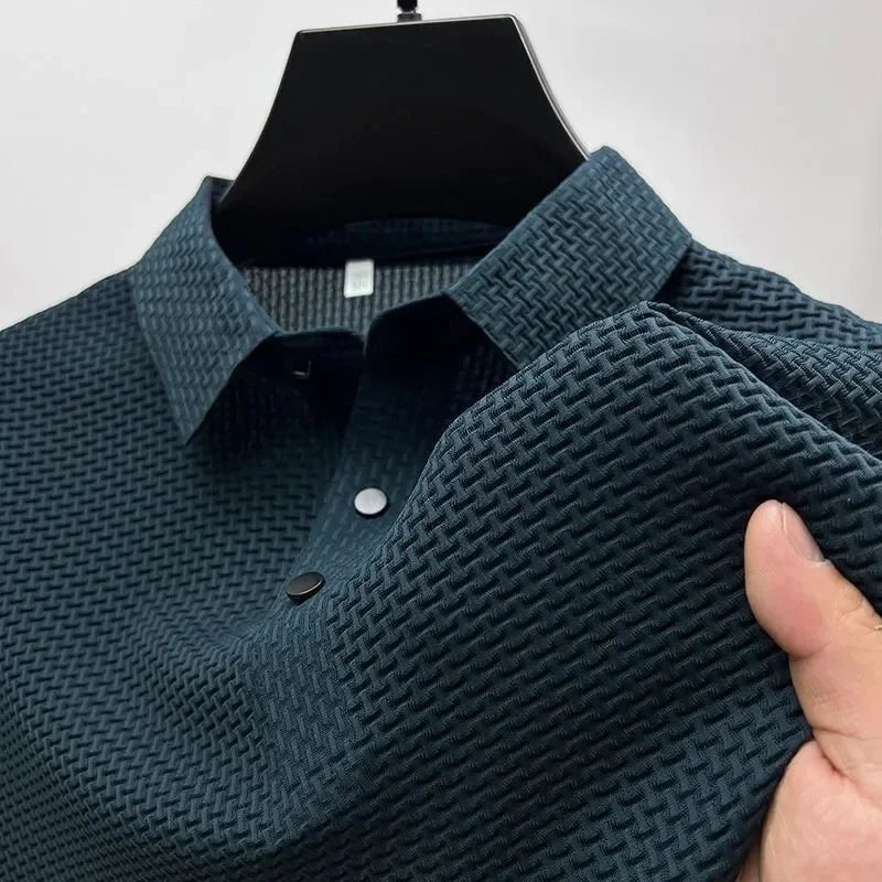Strukturiertes Kurzärmliges Poloshirt Für Herren | Lässig