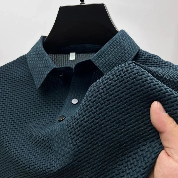 Strukturiertes Kurzärmliges Poloshirt Für Herren | Lässig
