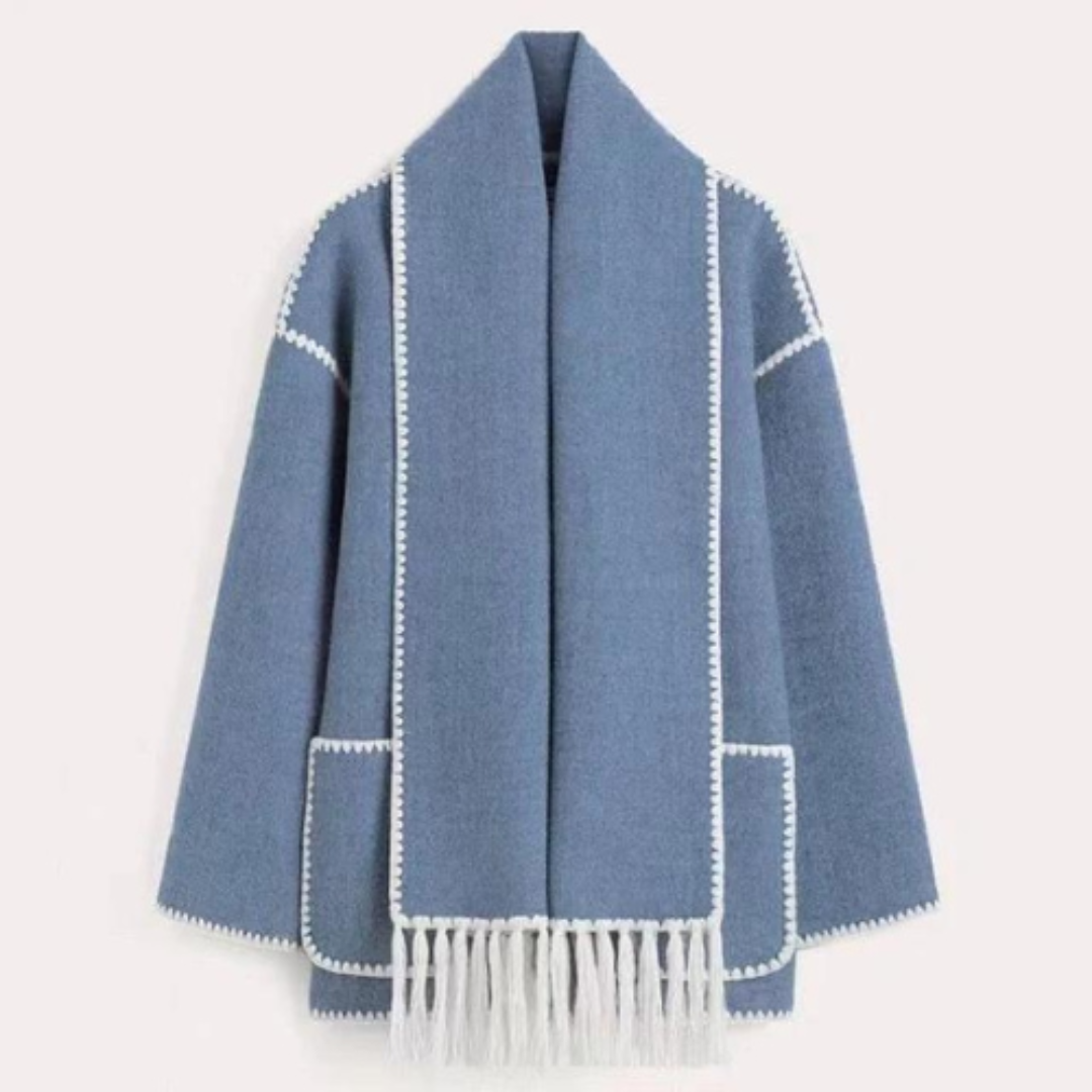 Damen Warmer Lockerer Wickelkragen Mantel | Winter