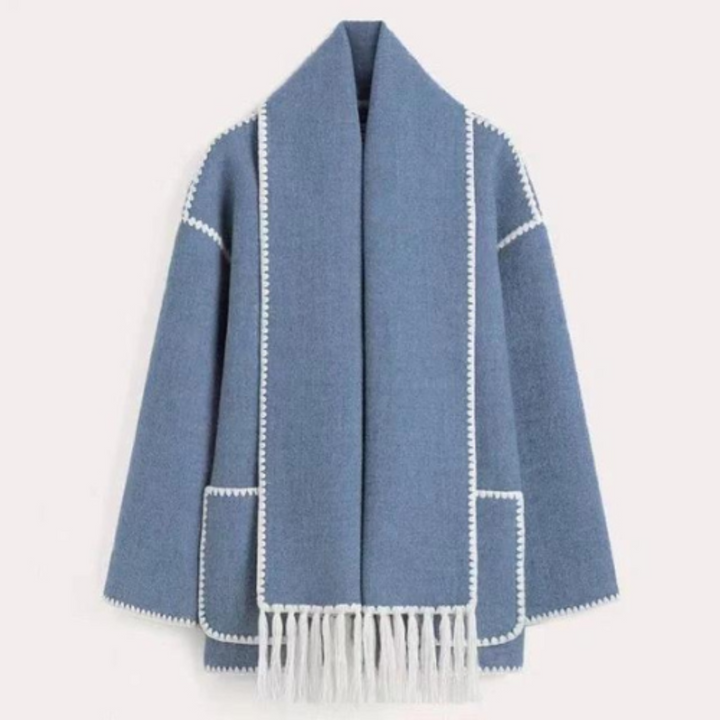 Damen Warmer Lockerer Wickelkragen Mantel | Winter