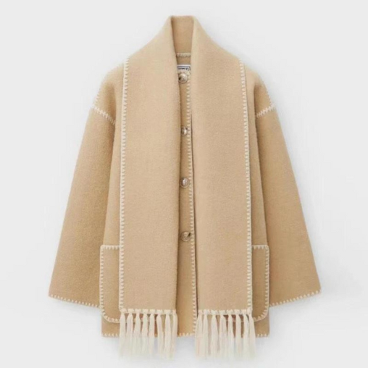 Damen Warmer Lockerer Wickelkragen Mantel | Winter