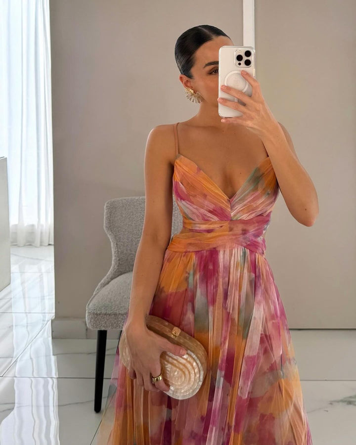 Atemberaubendes Maxikleid Für Hochzeitsgäste Mit V Ausschnitt Für Damen