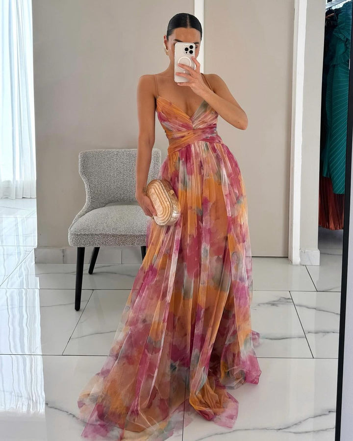 Atemberaubendes Maxikleid Für Hochzeitsgäste Mit V Ausschnitt Für Damen