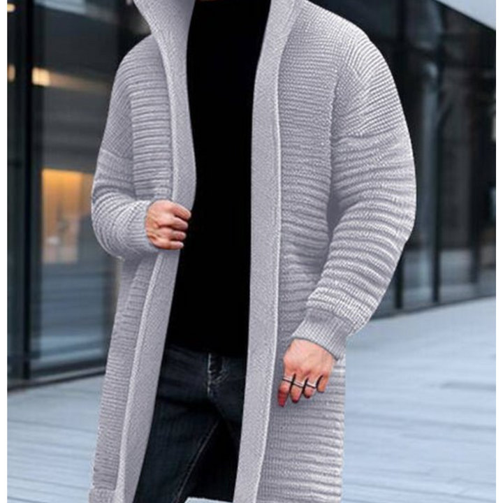 Herren Strick Stehkragen Winter Strickjacke | Lang