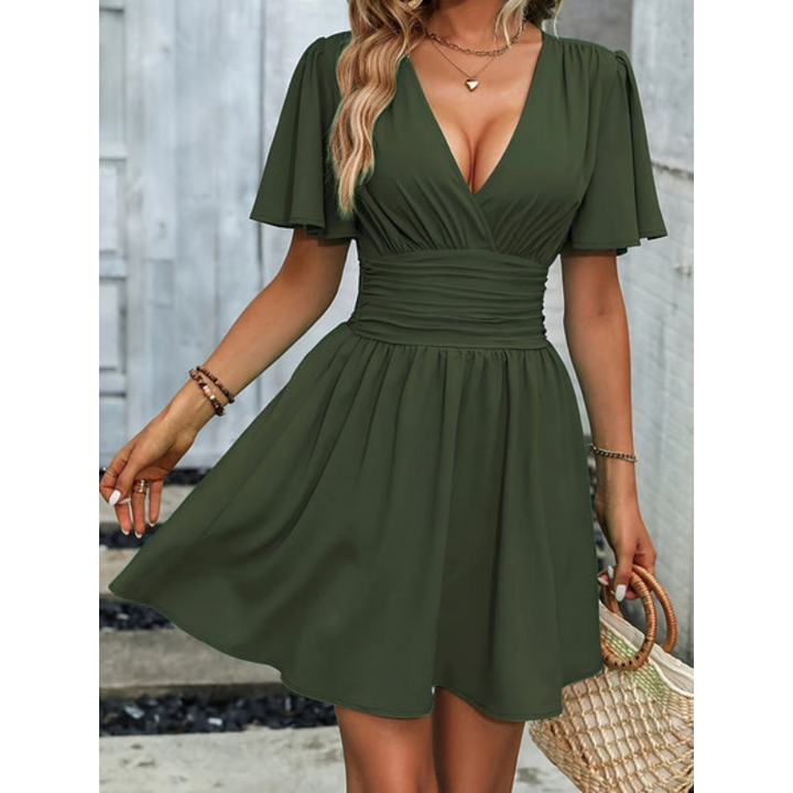 Damen Sommerkleid Mit V Ausschnitt | Mini