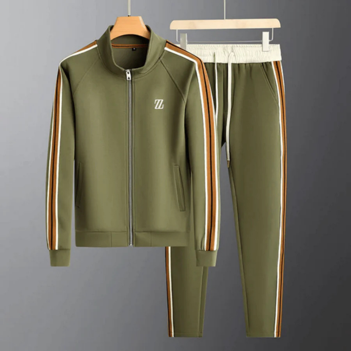 Herren Bequemes Zwei-Teile Reißverschluss Trainingsanzug Set | Schlanke Passform