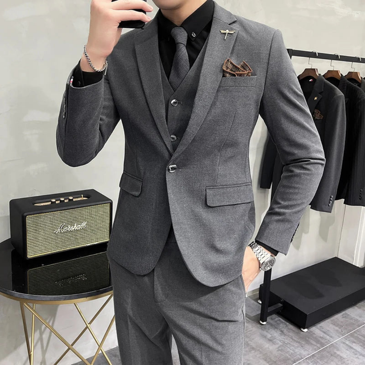 Herren Stylisches Formelles Drei Teile Arbeits Set | Schlanke Passform
