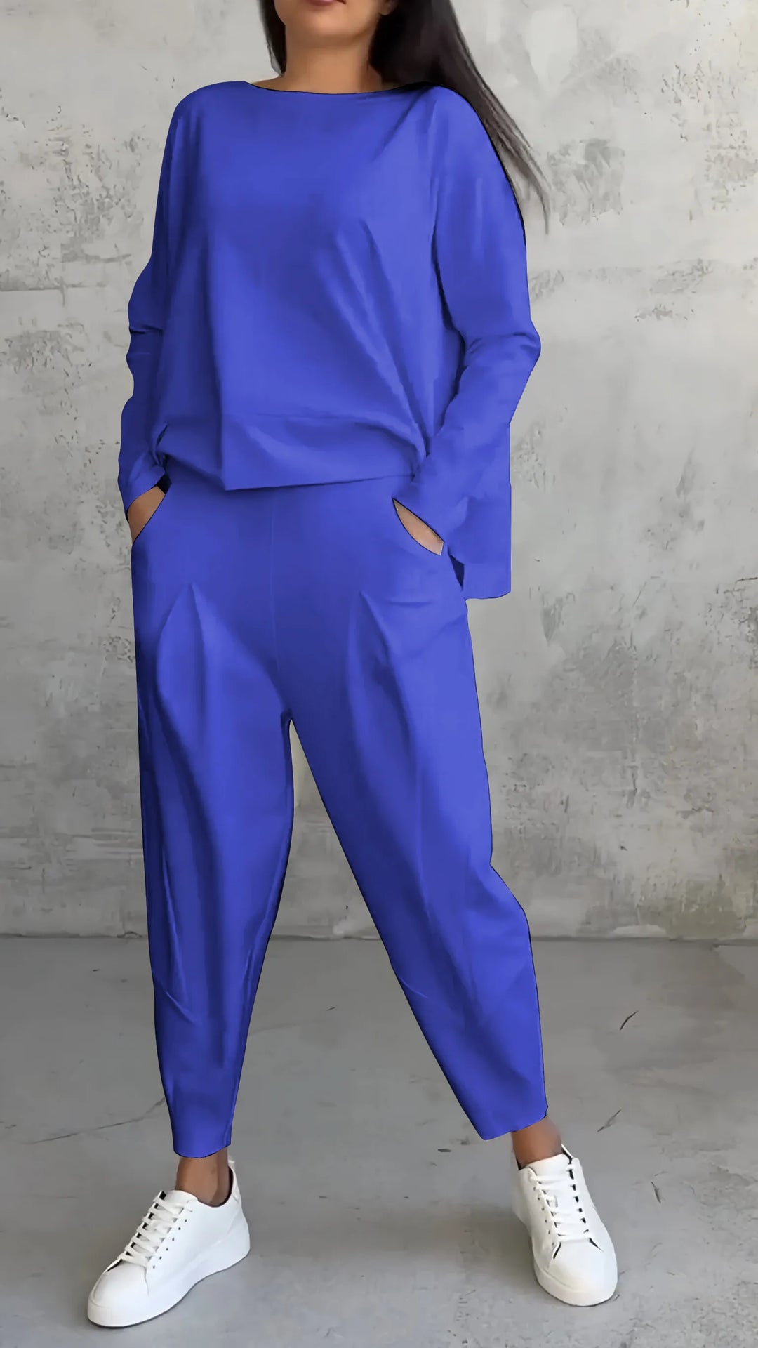 Alessandra | Damen Lässiges Langarm Oberteil Und Harem Hose Satz | Zweiteilig