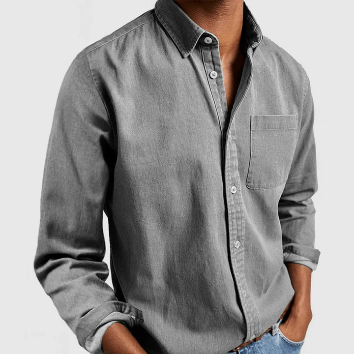 Herren Button Down Langarmhemd | Lässig