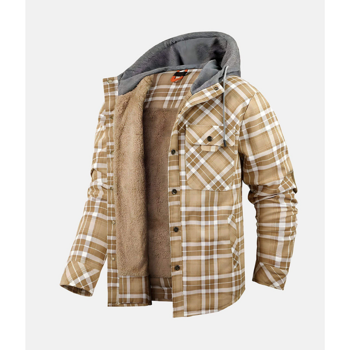 Herren Jacke Mit Karomuster Und Knöpfen | Winter